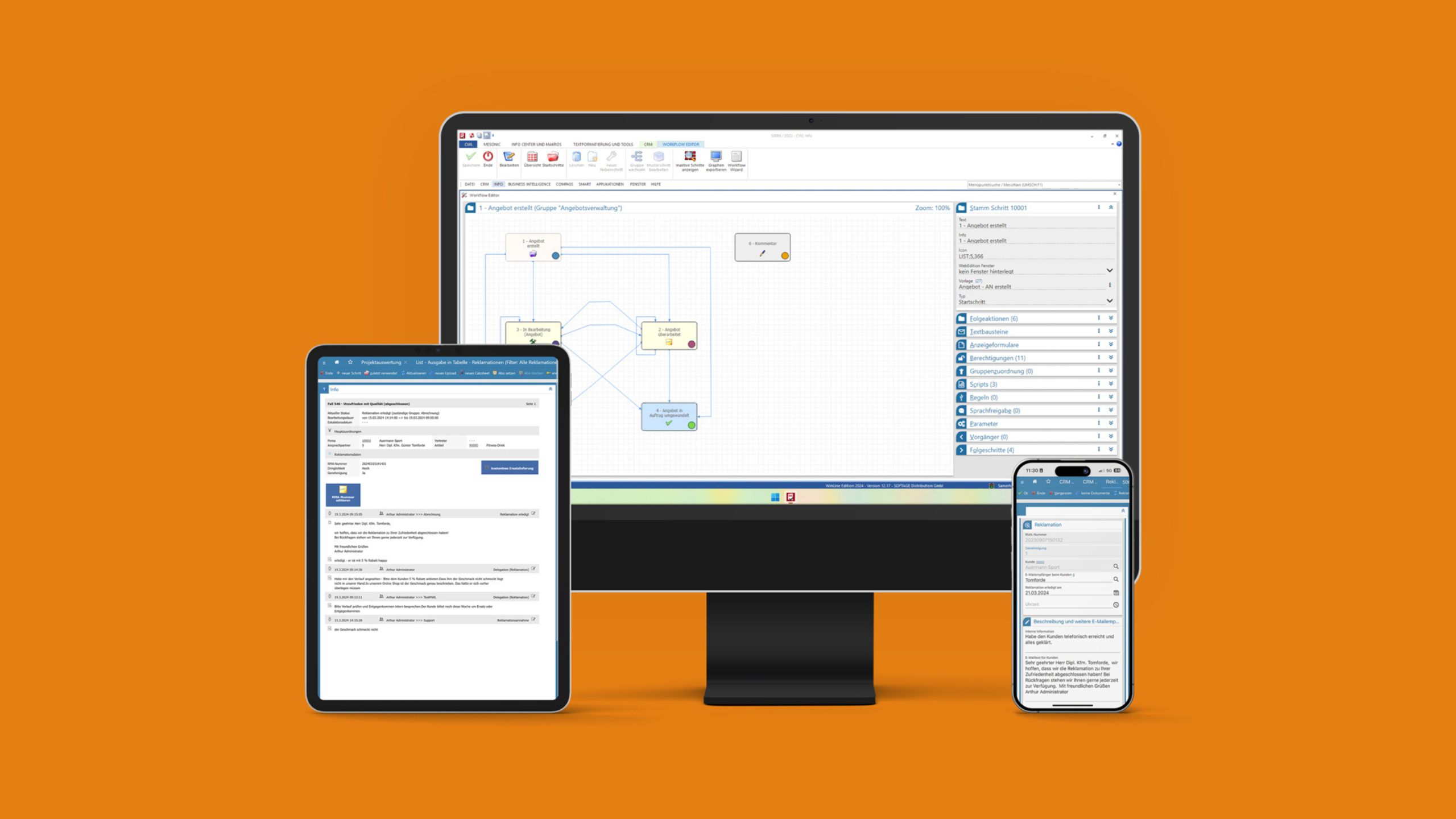 CRM und Workflowmanagement, perfekt ingetriert in die WinLine