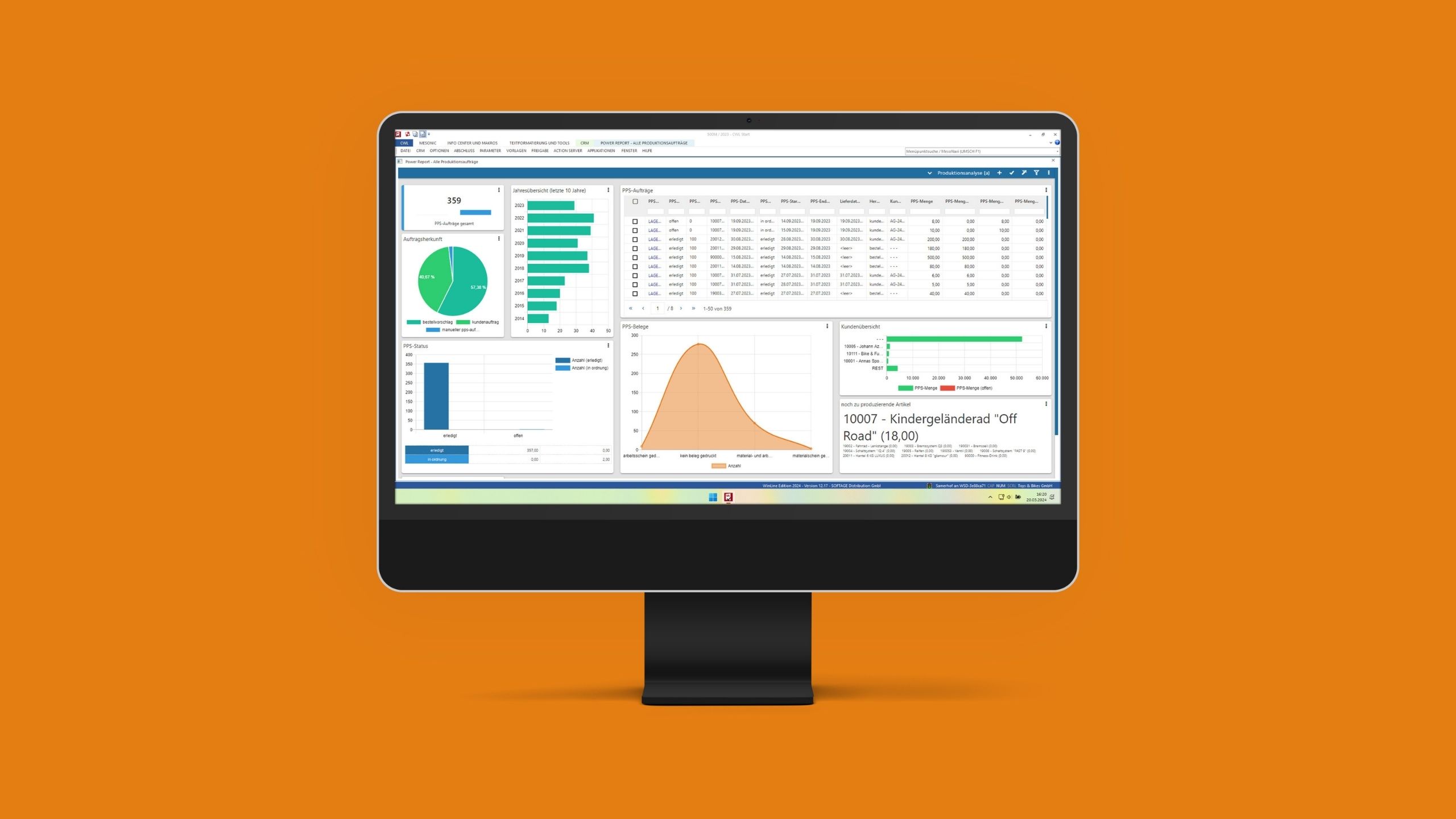 WinLine Produktionssteuerung, PPS, graphischer Leitstand