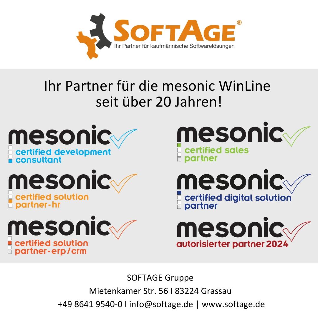 SOFTAGE Ihr ausgezeichneter Partner für die mesonic WinLine